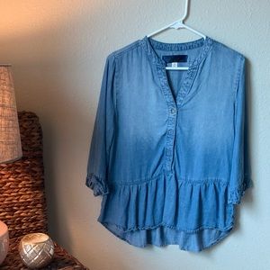 Denim Peplum Top